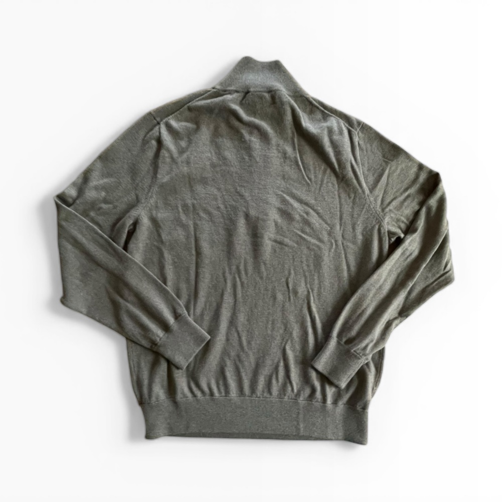 J. Crew MERCANTILE Men's brown tan Zip Mock-Neck Sweater NORMCORE Size: Large - Picture 3 of 7